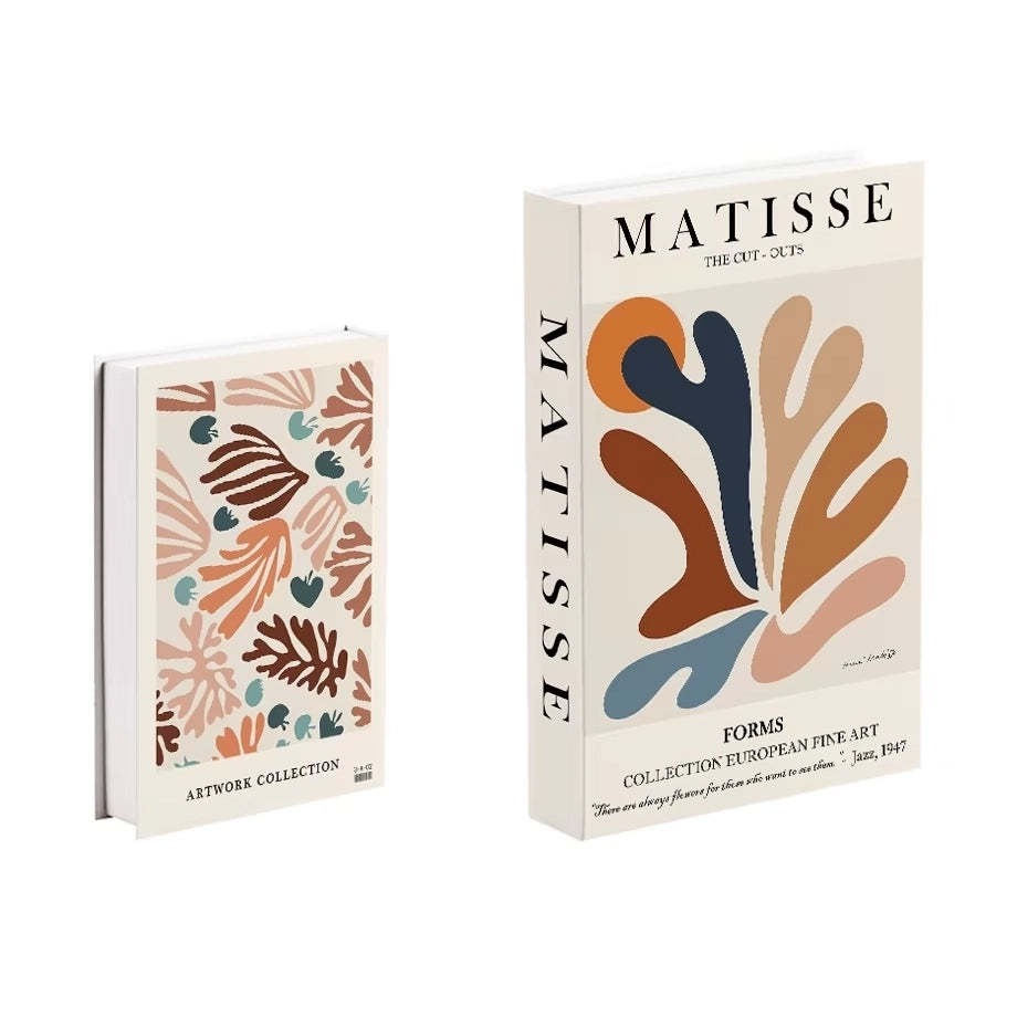 Libros de arte falsos decorativos para interiores contemporáneos