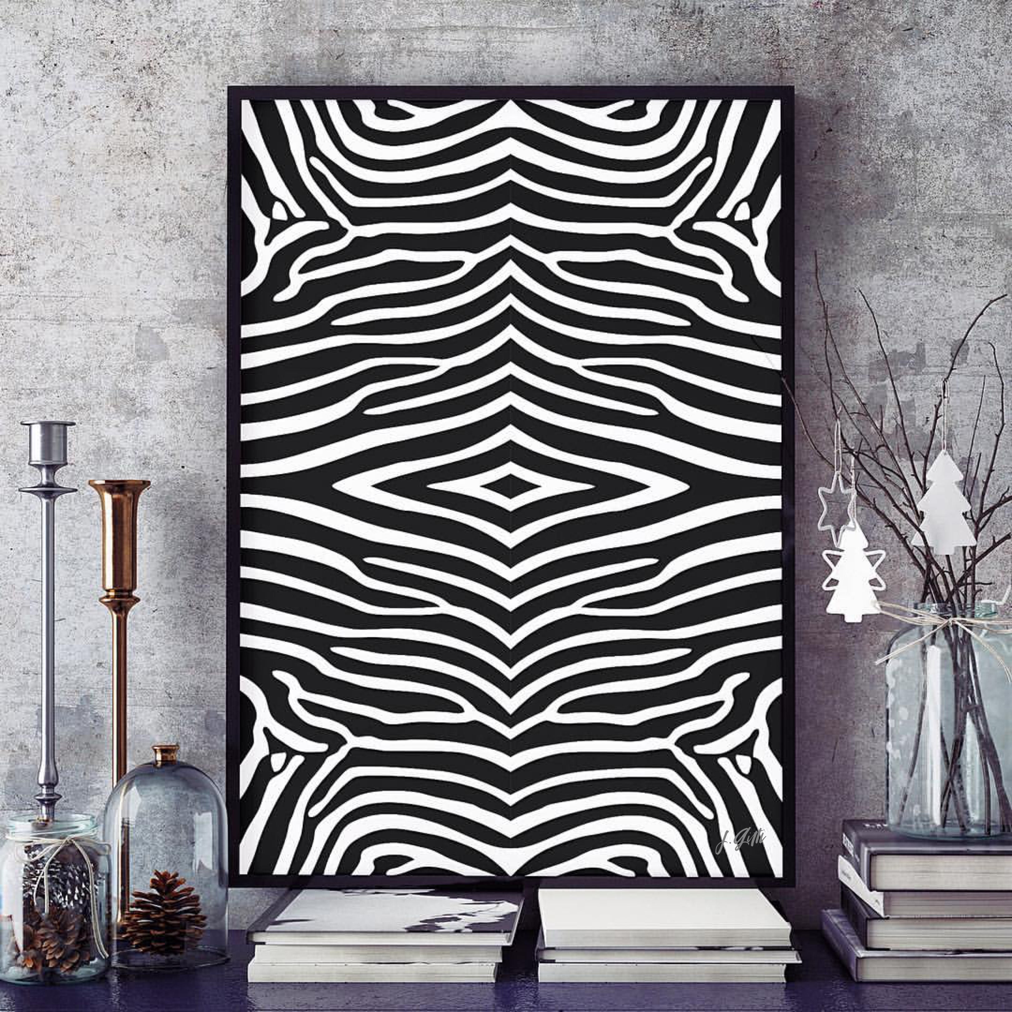 Póster de Arte Cebra para Decorar Ambientes en Descarga Instantánea