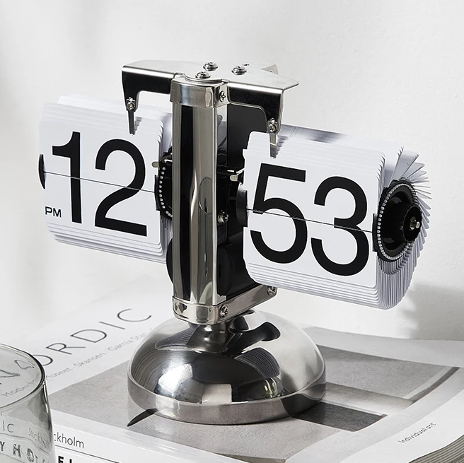 Behome™ Digital Flip Vintage Style Metal Table Clock