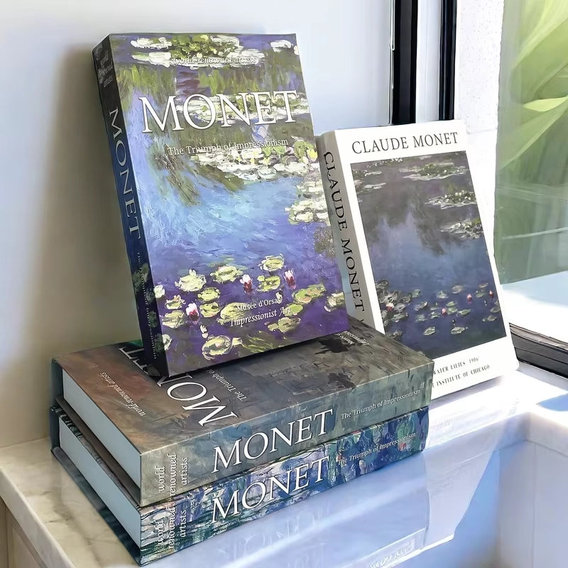 Libros de arte falsos decorativos para interiores contemporáneos