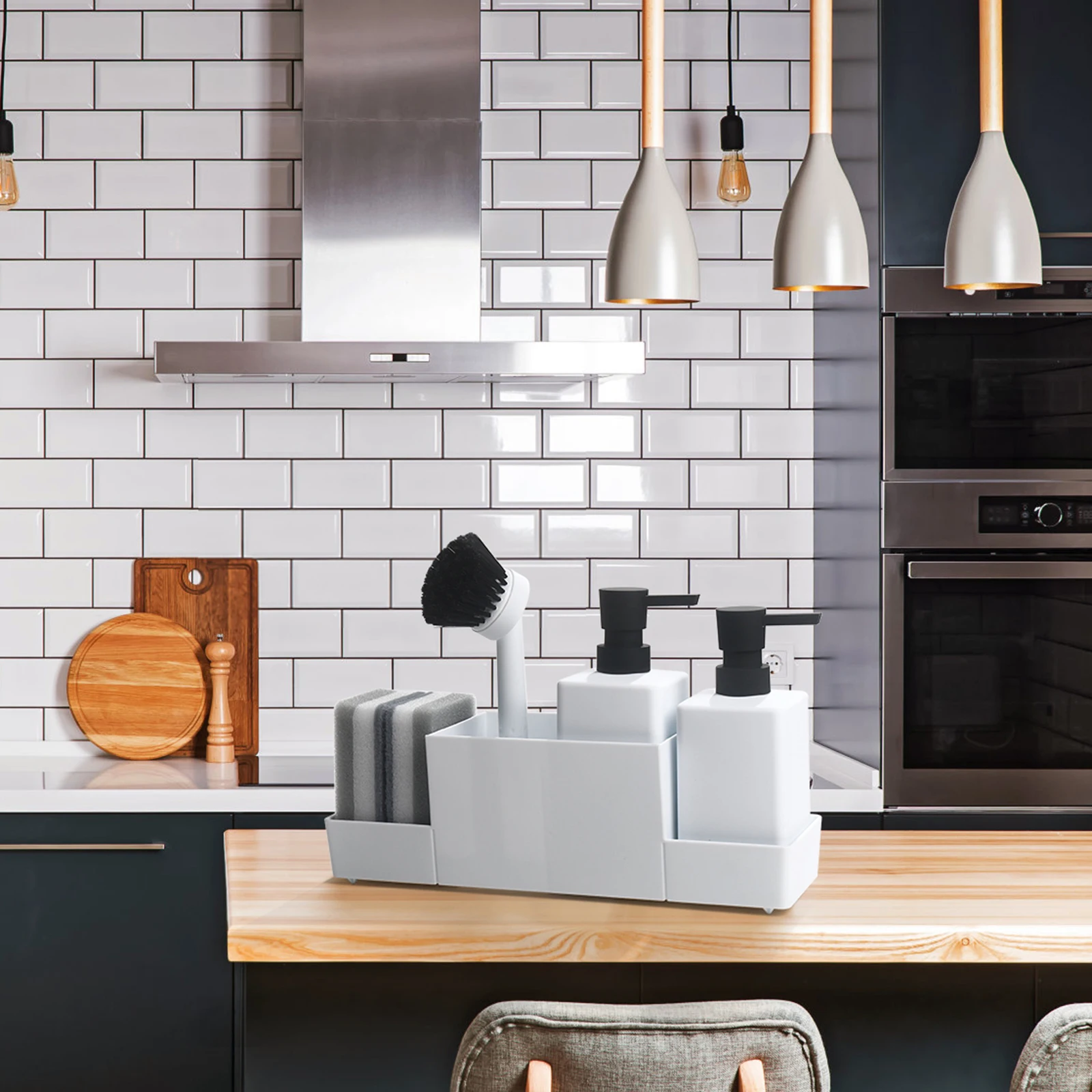 Dispensador de jabón líquido y esponja limpiadora de cocina Eatsy™