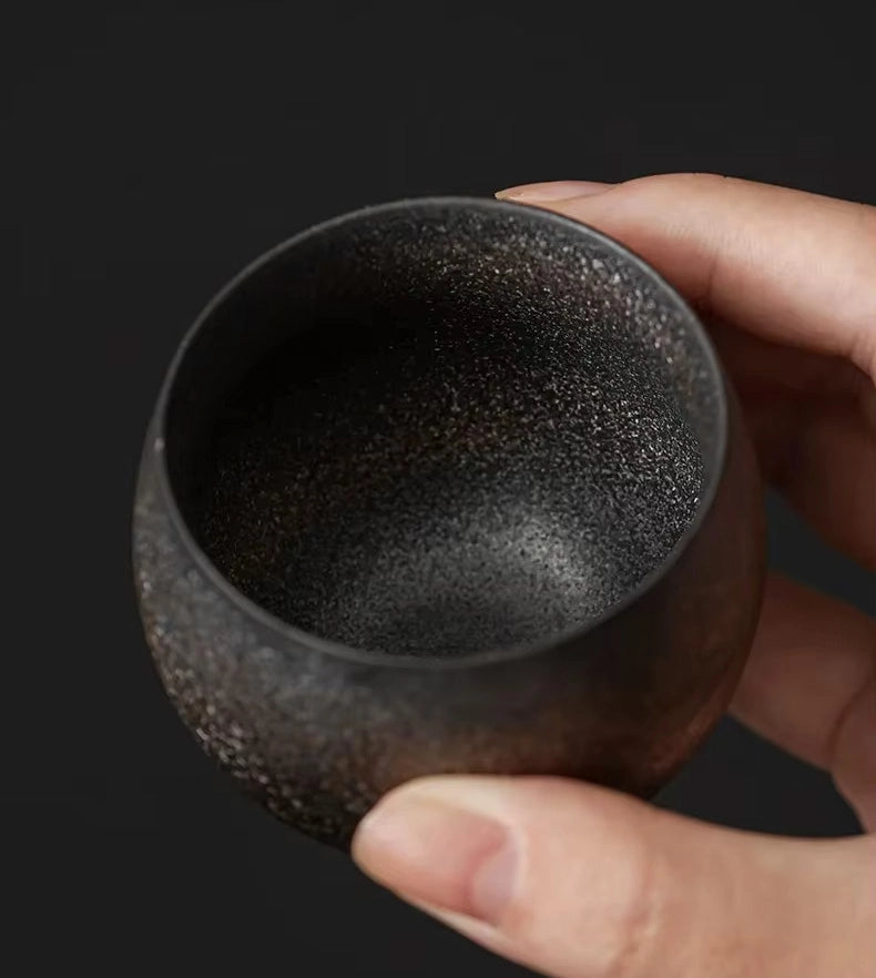 Taza de té de cerámica hecha a mano de estilo japonés Jingdao
