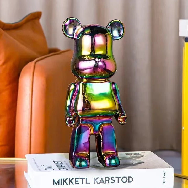 Estatua minimalista de oso de cerámica con función de alcancía