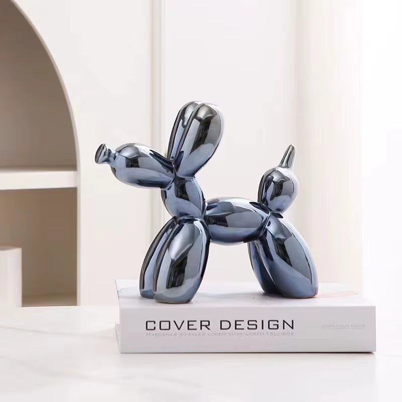 Escultura decorativa de perro con globo de cerámica premium de Kew Haus™