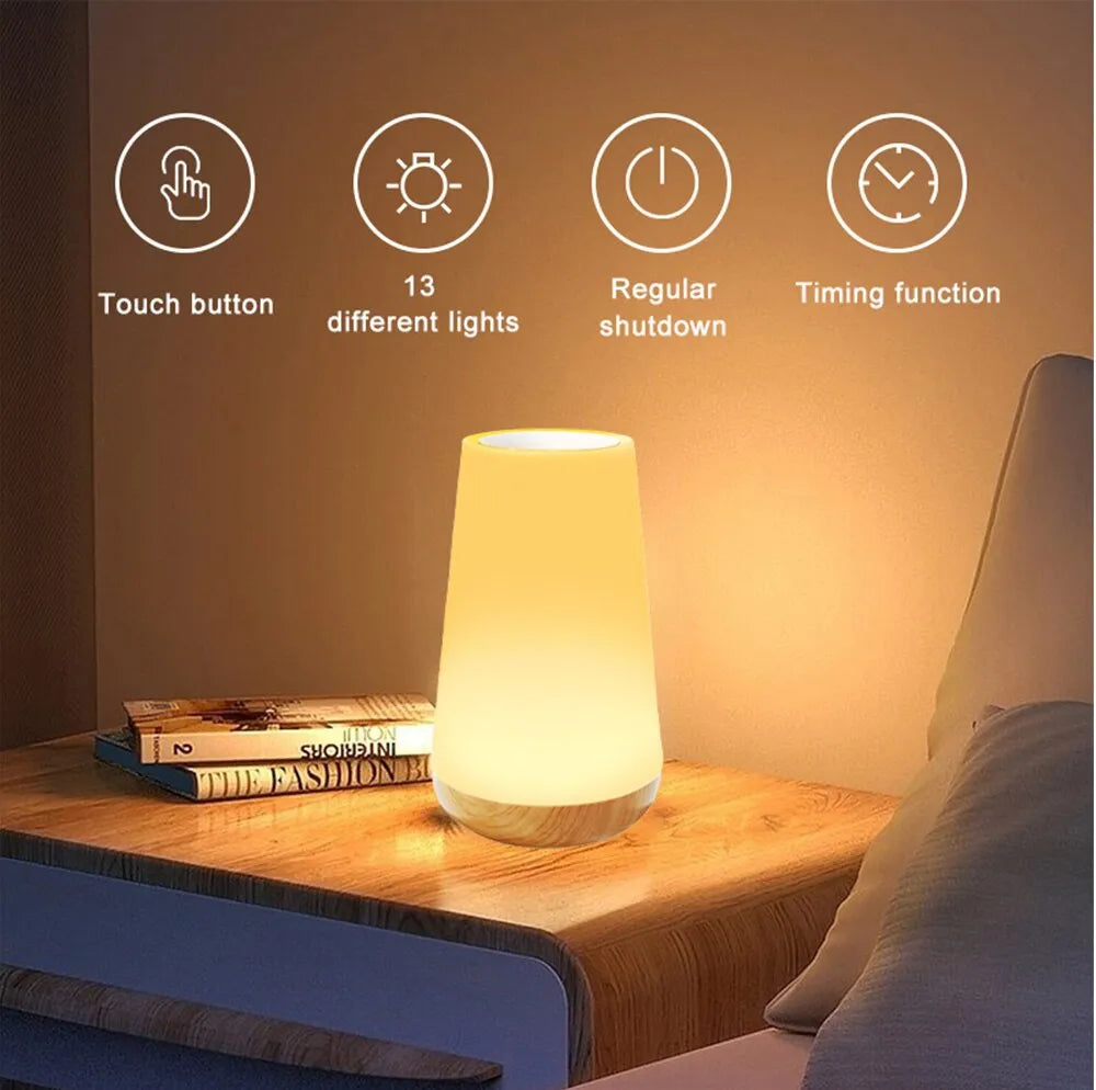 Rechargeable Table Lamp 13 Dimmable Colors