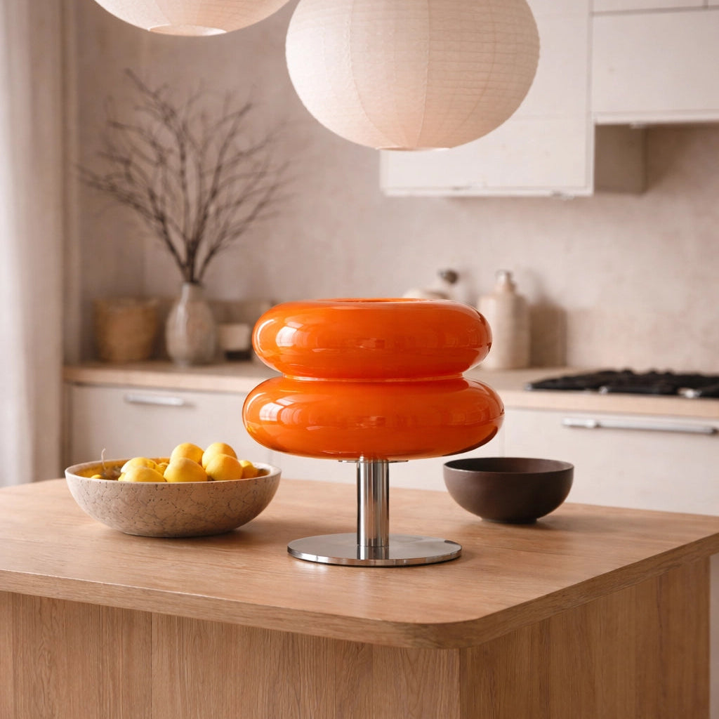 Lámpara de vidrio tricromática con control de intensidad Macaron