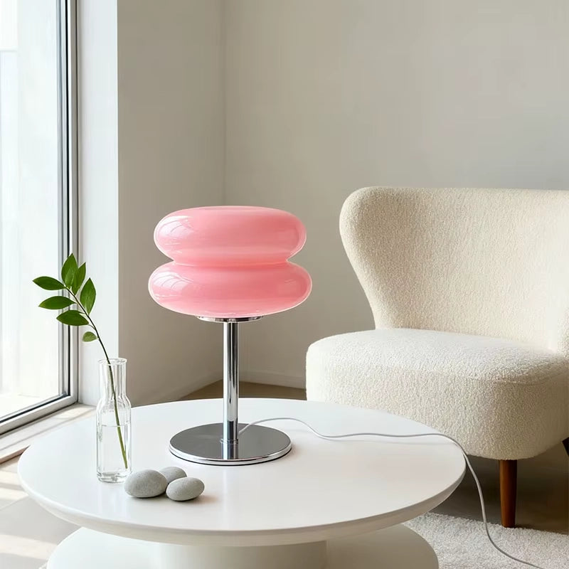 Lámpara de vidrio tricromática con control de intensidad Macaron