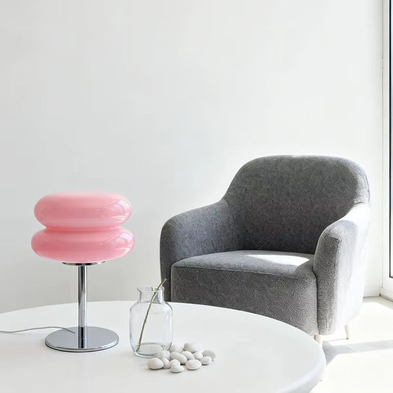 Lámpara de vidrio tricromática con control de intensidad Macaron