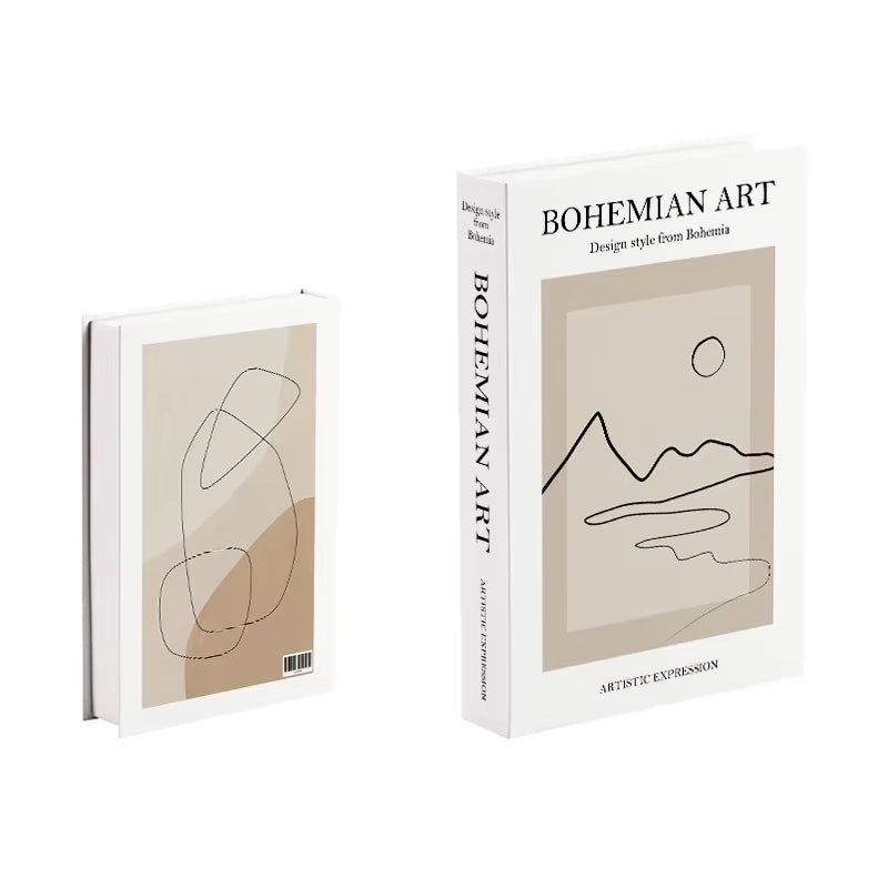 Libros de arte falsos decorativos para interiores contemporáneos
