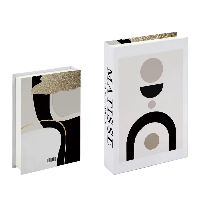 Libros de arte falsos decorativos para interiores contemporáneos