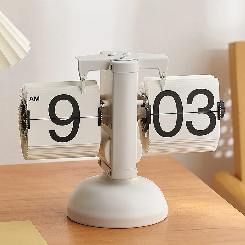 Behome™ Digital Flip Vintage Style Metal Table Clock