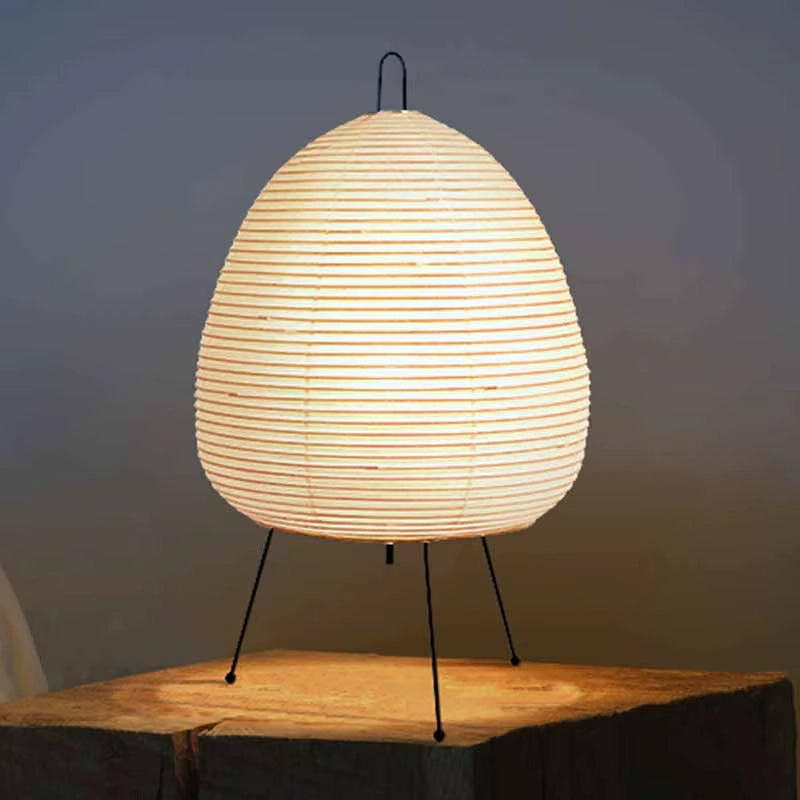 Japanese Lantern-Style Rice Paper Table Lamp
