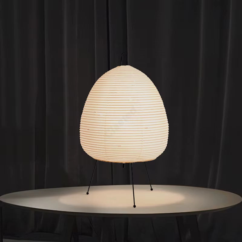 Japanese Lantern-Style Rice Paper Table Lamp