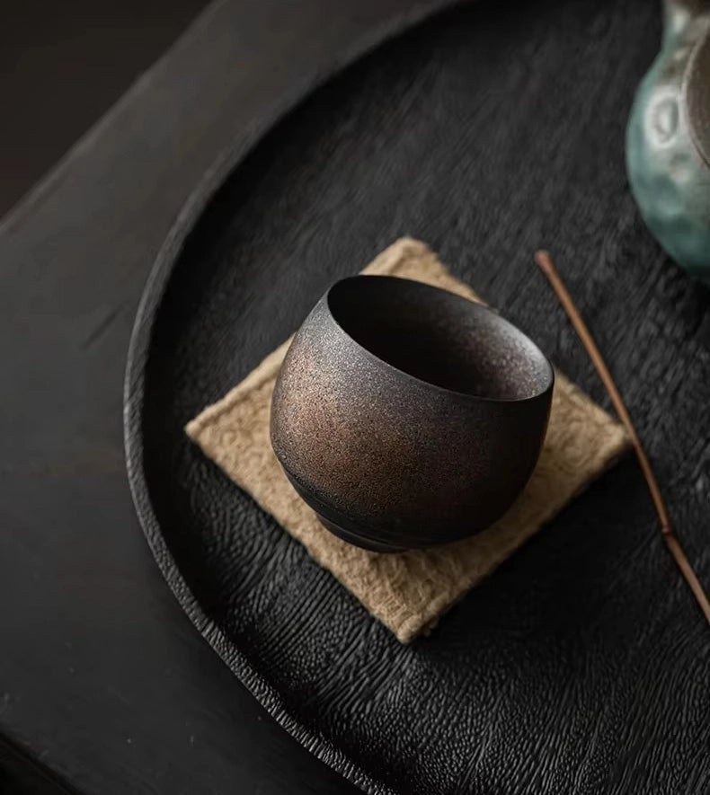 Taza de té de cerámica hecha a mano de estilo japonés Jingdao