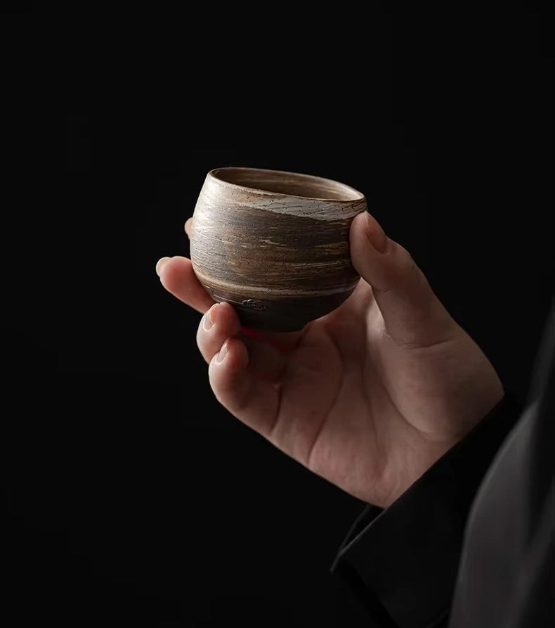 Taza de té de cerámica hecha a mano de estilo japonés Jingdao