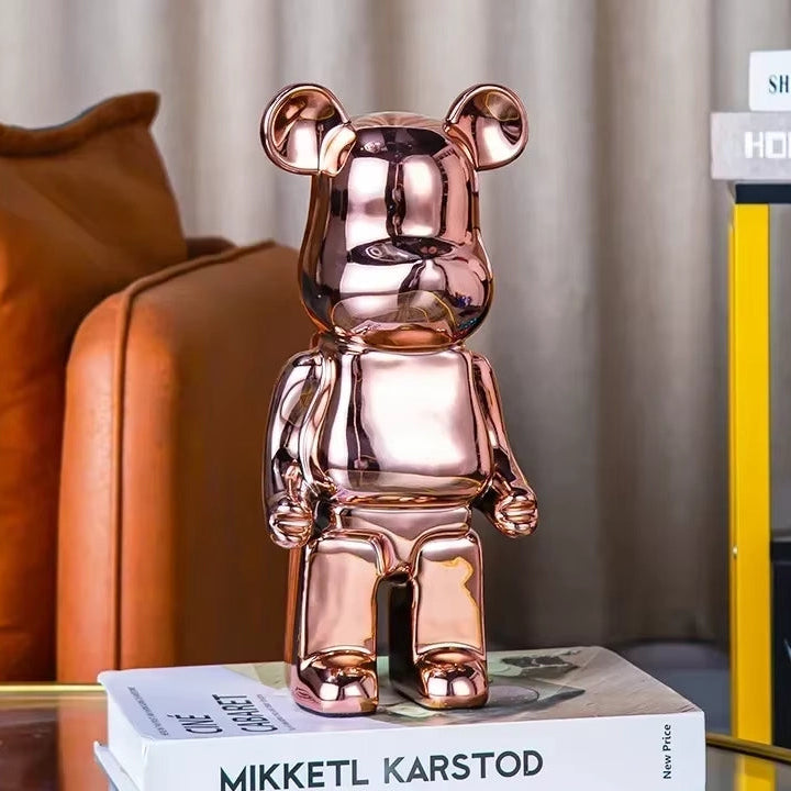 Estatua minimalista de oso de cerámica con función de alcancía