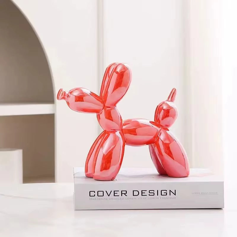 Escultura decorativa de perro con globo de cerámica premium de Kew Haus™