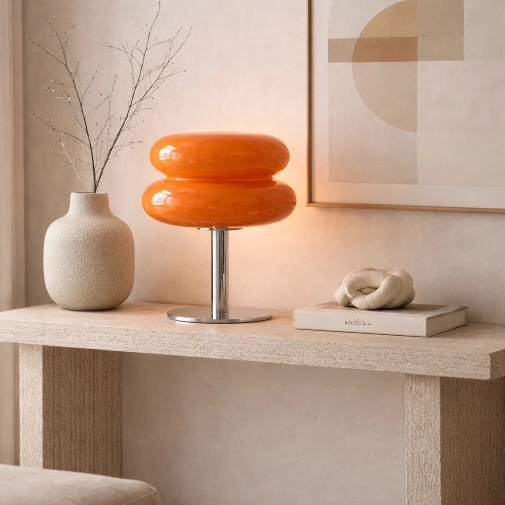 Lámpara de vidrio tricromática con control de intensidad Macaron