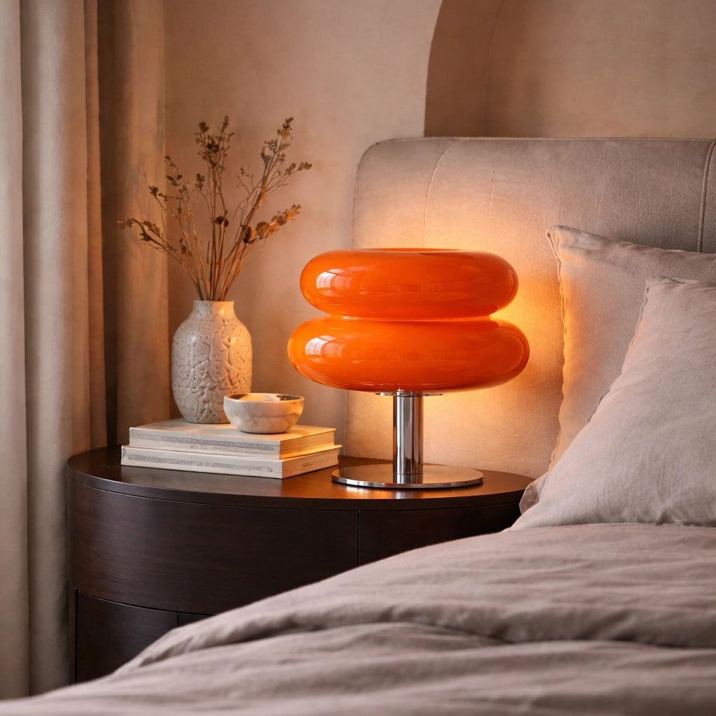 Lámpara de vidrio tricromática con control de intensidad Macaron